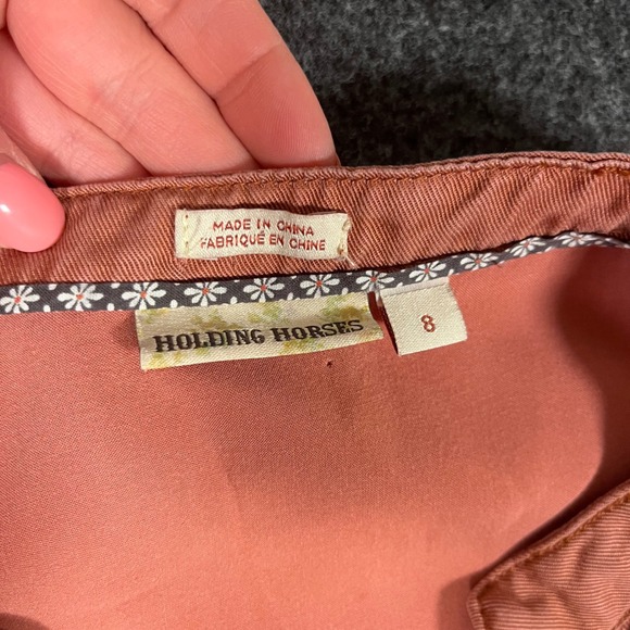 Anthropologie Holding Horses Comfy Boho Shirt Dress Rose Pink High Low Sz 8 - Picture 6 of 12